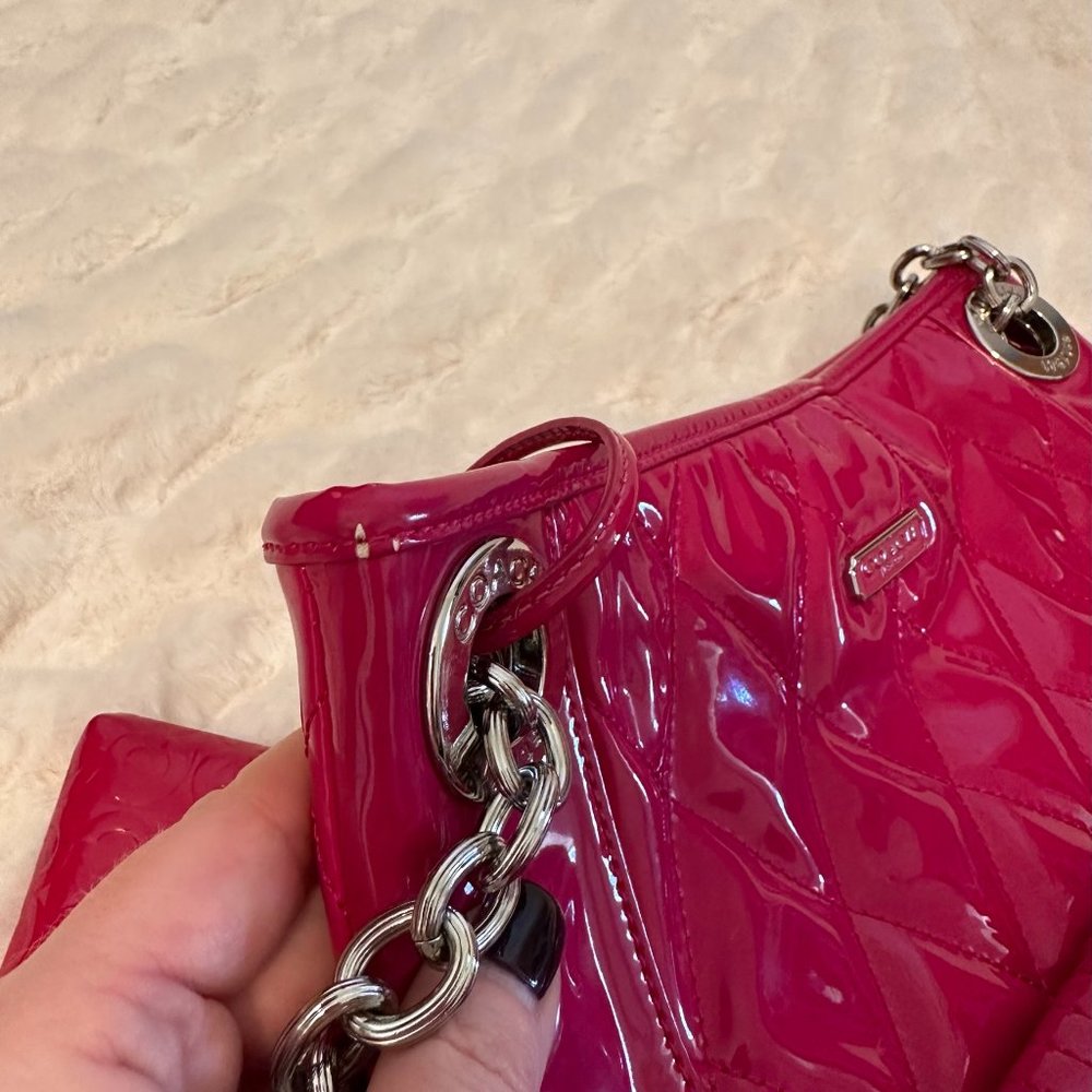 Coach Pink Quilted Shoulder Bag - Picture 8 of 9